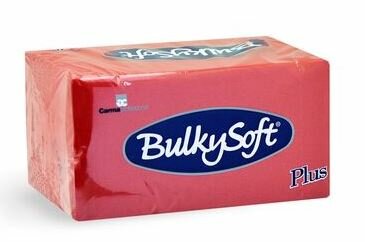 Bulkysoft servetten 2lgs 38x38cm plus, doos 800 stuks - 1/8 vouw Rood