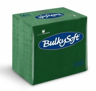 Bulkysoft servetten 2lgs 40x40cm, doos 2000 stuks - 1/8 vouw Groen