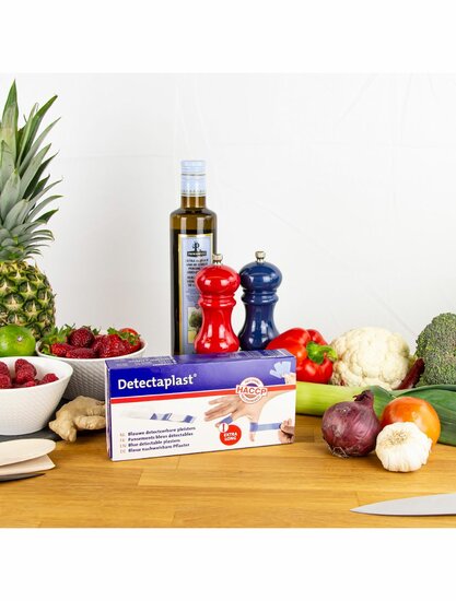 Detectaplast detect. textielpleister elastisch blauw 180x20mm 100 stuks