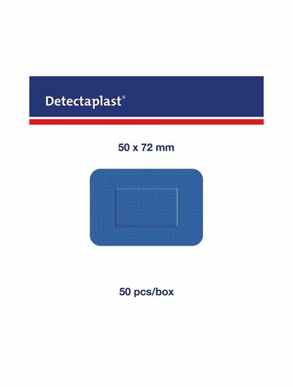 Detectaplast detect. textielpleister elastisch blauw 50 x72 mm 50st