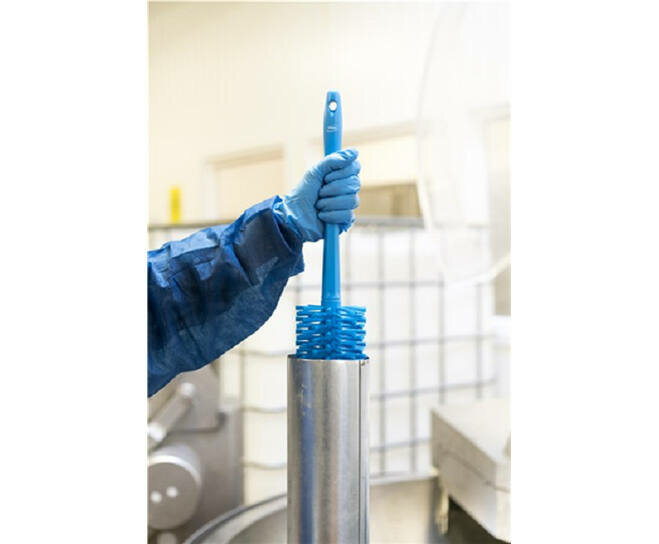 Vikan Medium Harde Pijpborstel Met Handvat (uit een stuk), &Oslash;90, 460mm Blauw