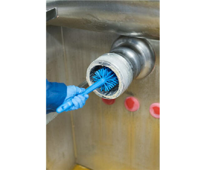 Vikan Medium Harde Pijpborstel Met Handvat (uit een stuk), &Oslash;90, 460mm Blauw