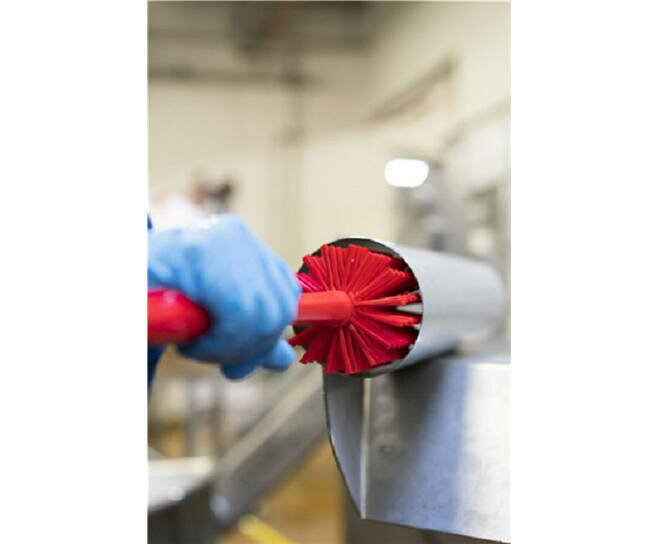 Vikan Medium Harde Pijpborstel Met Handvat (uit een stuk), &Oslash;90, 460mm Rood