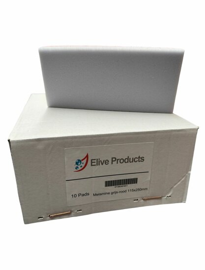 Toppad melaminepad grey/red ediging handpad 11.5cmx25cm 1x10 stuks per doos