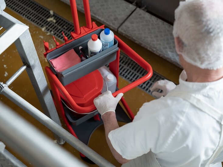 Vikan HyGo 78CM Rood &ndash; Mobiel Reinigingsstation (Werkwagen)