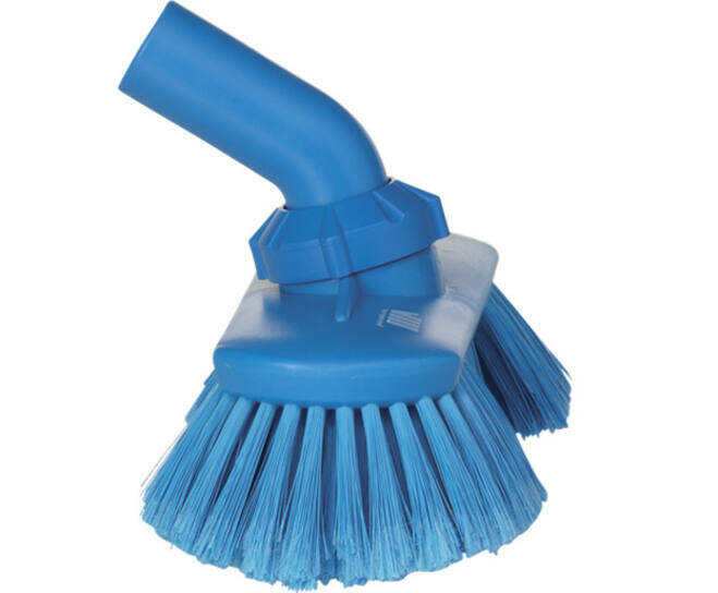 Vikan Hoekverstelbare Zachte  Borstel Met Watertoevoer Blauw