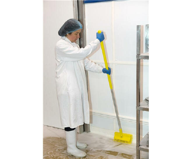 Vikan Hoekverstelbare Zachte  Borstel Met Watertoevoer Geel