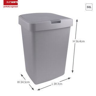 Sunware Delta prullenbak klep 50L grijs
