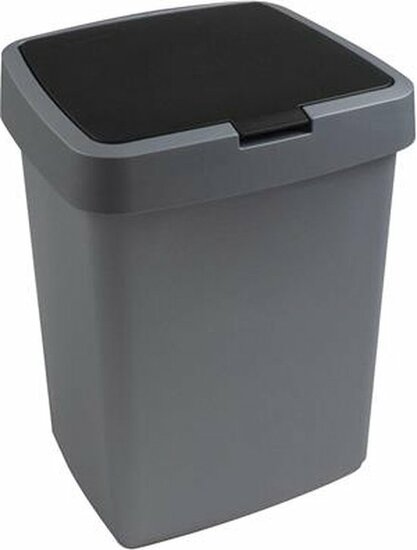 Sunware Delta prullenbak klep 10L metaal zwart