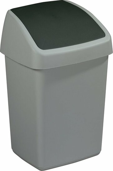 Sunware Delta prullenbak met swingdeksel 10L metaal zwart