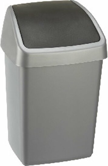 Sunware Delta prullenbak met swingdeksel 10L metaal zwart