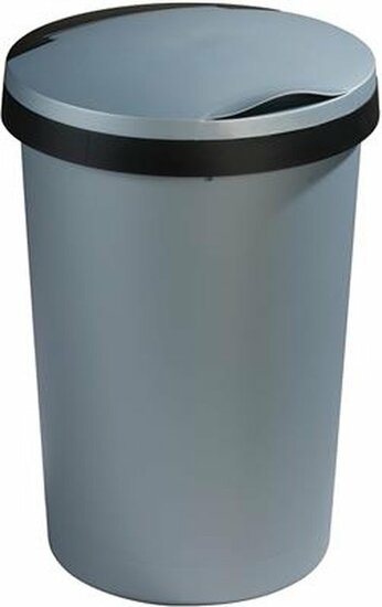 Sunware Twinga prullenbak met klepdeksel 10L metaal zwart