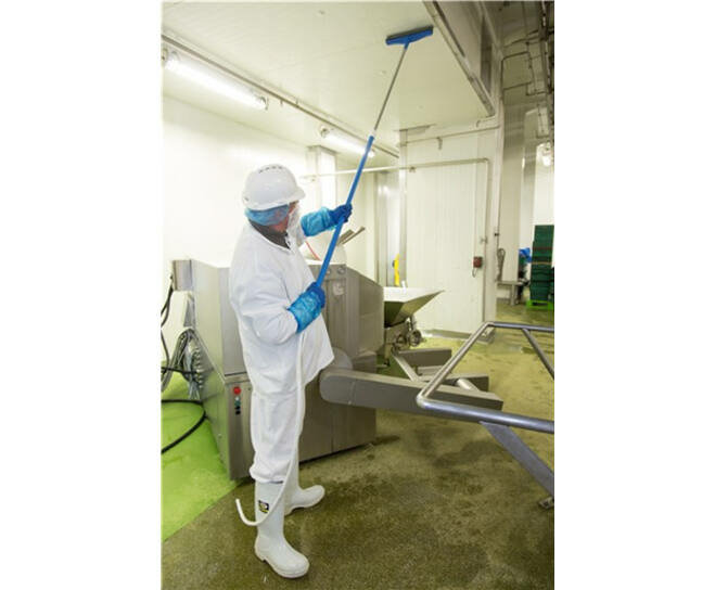 Vikan Hygi&euml;ne Aluminium Telescoopsteel Met Watertoevoer 1600-2780mm Blauw