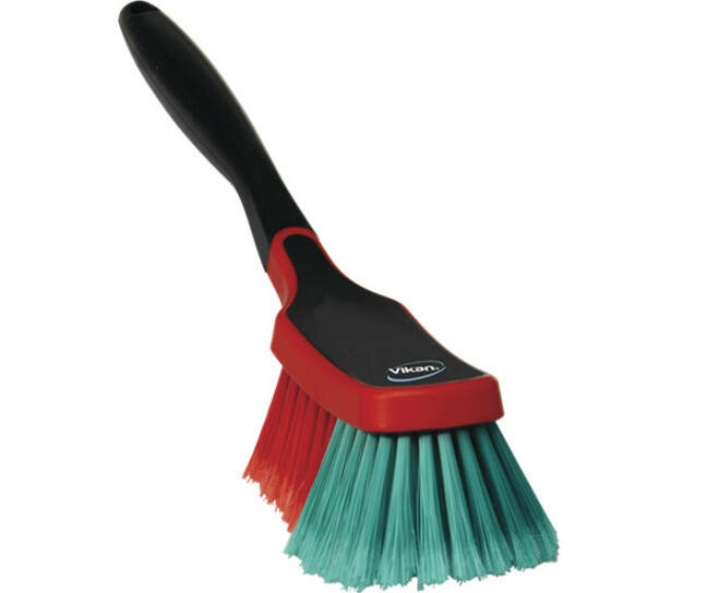 Vikan Transport Kleine Handborstel 310mm Zachte Gespleten Vezel Rood/Groen