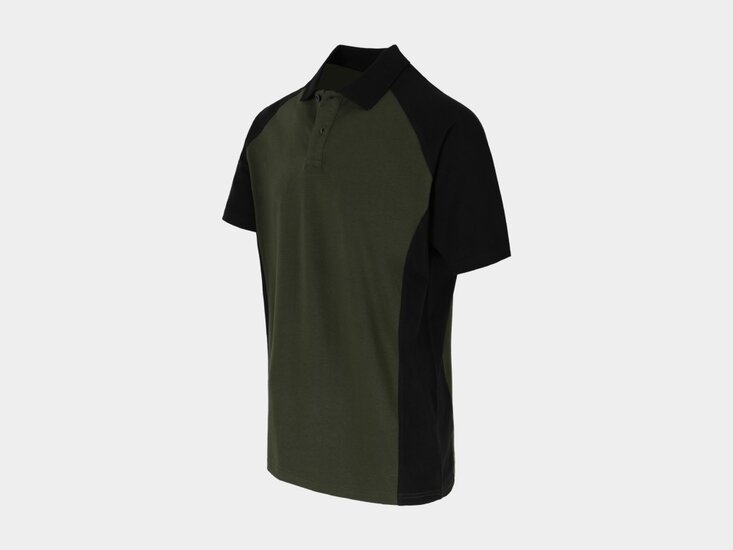 Herock BRABO Tweekleurig polo met korte mouwen Donker Kaki/Zwart