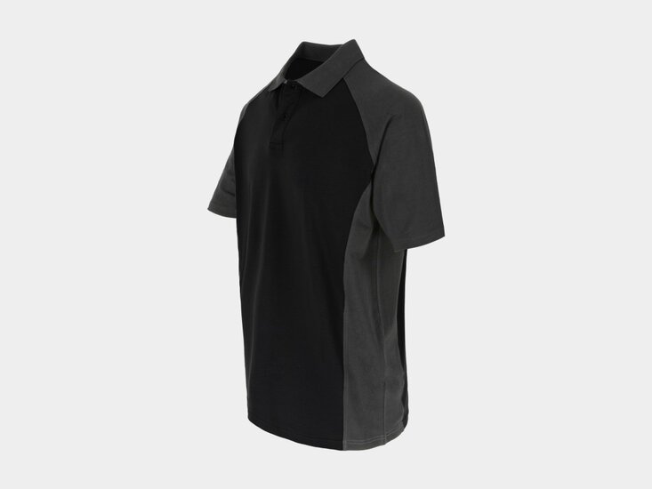 Herock BRABO Tweekleurig polo met korte mouwen Zwart/Antraciet