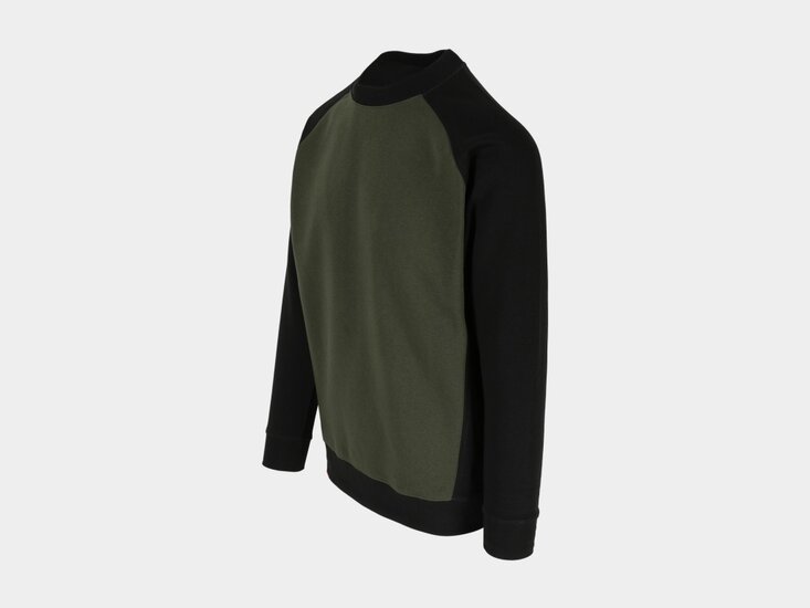 Herock BORIS Tweekleurig Sweater Donker Kaki/Zwart