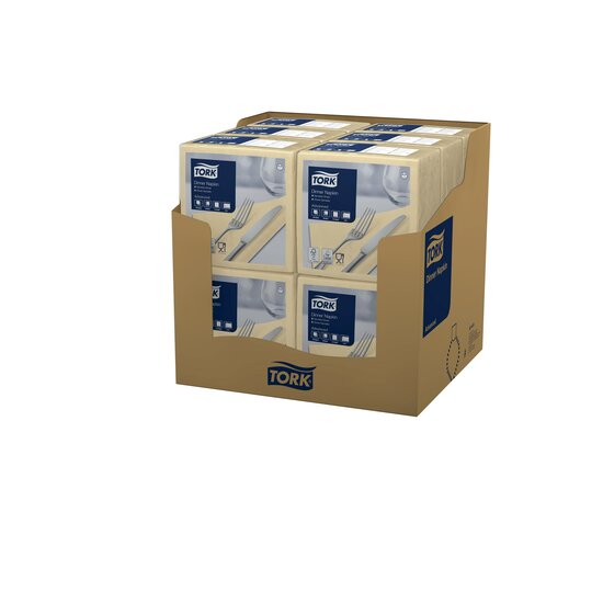 Tork Dinnerservet 2-laags 1/4 vouw Zand, 12x150st, 1.800st/doos