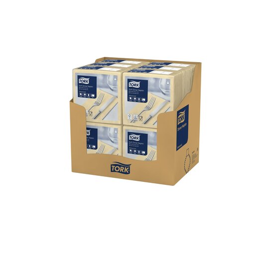 Tork  Soft Dinnerservet  3-Laags Zand 1/8 vouw  12x100st, 1.200st/doos