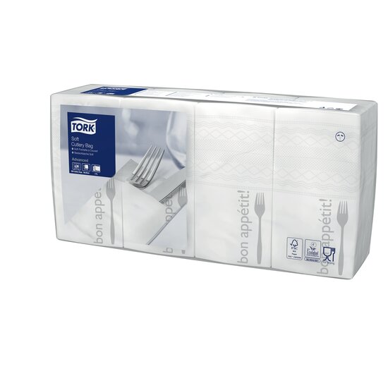 Tork Soft Pochette Bon Appetit 3-Laags Wit 40X20Cm  6x200st, 1.200st/pak