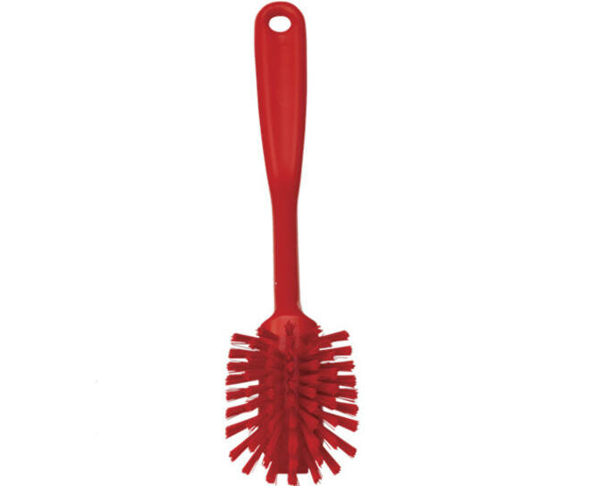 Vikan Medium Vaatborstel Met Schraabrand 280mm Rood