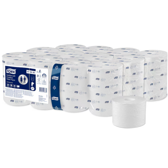 Tork T7 Hulsloos Mid-size Toiletpapier Advanced 2-laags wit, pak 24 rol