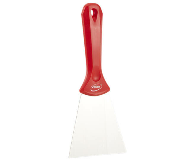 Vikan RVS Handschraper Breed 100mm Rood