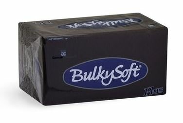 Bulkysoft servetten 2lgs 38x38cm plus, doos 800 stuks - 1/8 vouw Zwart