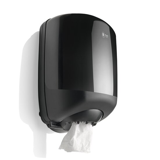 Black Satino dispenser Midi Poetsrol CF40 dispenser zwart