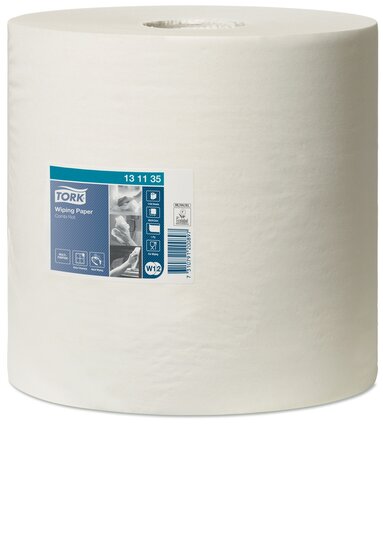 Tork Wiping Combi Rol Poetspapier 1-laags wit, W1/W2, 2rol/pak