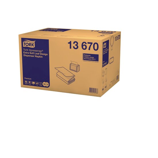 Tork Xpressnap Extra Zachte Dispenserservet Premium N4 2-Laags Wit 22X36cm 8x500st, 4.000st/doos