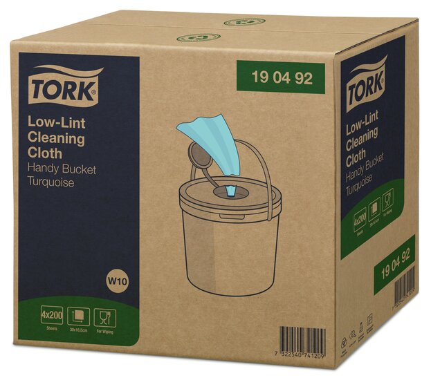 Tork Low-Lint voor Emmer Reinigingsdoek 1-laags W10, 4rol/doos 