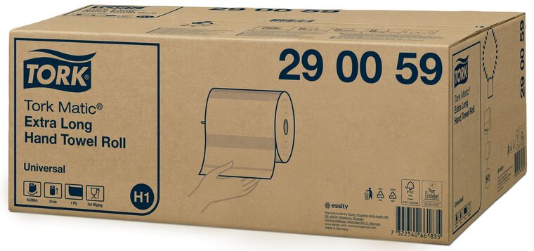 Tork Matic&reg; Wit Extra Lange Handdoekrol Universal H1 1-Laags 280 m