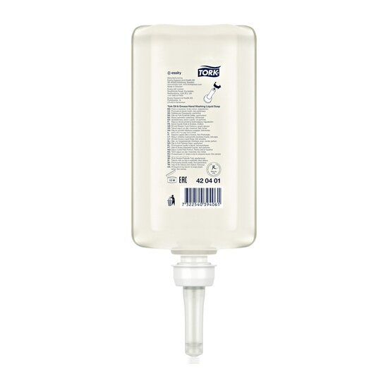 Tork Olie en Vet Vloeibare Zeep Transparant S1 Zonder Parfum 1ltr/flacon, 6st/doos