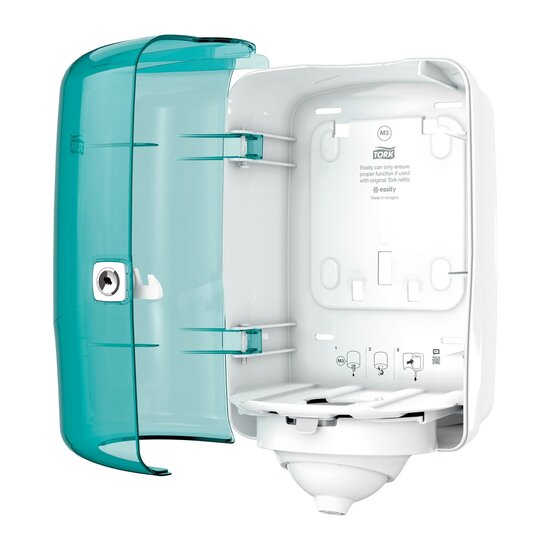 Tork Reflex Mini Vel-Voor-Vel Centerfeed Dispenser Turqoise, M3, per stuk