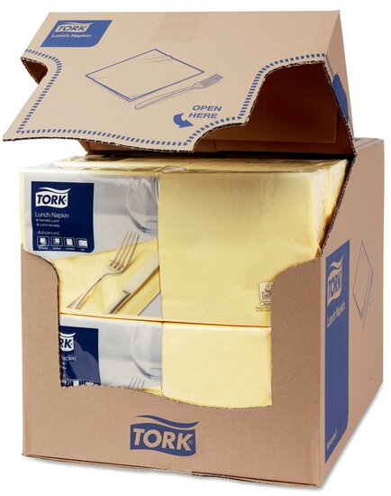 Tork Lunchservet  2-Laags Champagne 1/4 vouw, 10x200st, 2.000st/doos