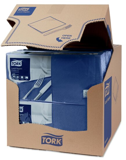 Tork Lunchservet  2-Laags Donkerblauw 1/4 vouw, 10x200st, 2.000st/doos