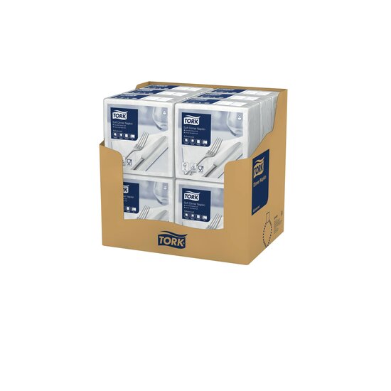Tork Soft Dinnerservet Advanced 3-Laags Zand 1/4 vouw 12x100st, 1.200st/doos