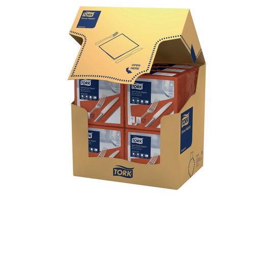 Tork Soft Dinnerservet Advanced 3-Laags Terracotta 1/4 vouw 12x100st, 1.200st/doos