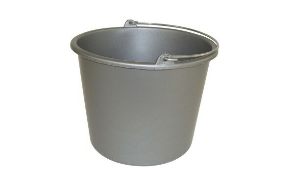 Glazenwasser Emmer Grijs 12 Liter met Metalen Beugel
