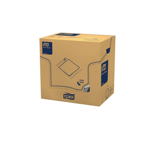 Tork Soft Dinnerservet Advanced 3-Laags Zwart 1/4 vouw 12x100st, 1.200st/doos