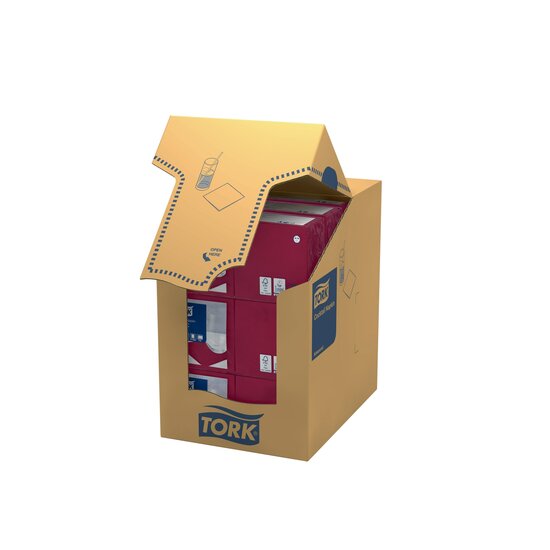 Tork Cocktailservet  2-Laags Bordeauxrood 1/4 vouw, 12x200st, 2.400st/doos