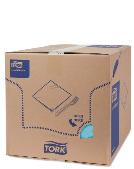 Tork Lunchservet  2-Laags Lichtblauw 1/4 vouw, 10x200st, 2.000st/doos
