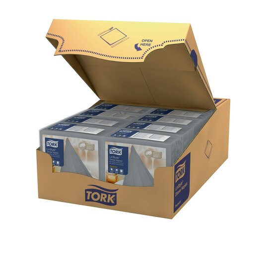 Tork Linstyle  Premium servet 1/4 vouw 1-Laags Grijs, 12x50st, 600st/doos