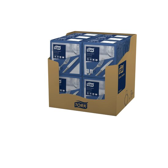 Tork Dinnerservet 2-laags 1/4 vouw Donkerblauw,  12x150st, 1.800st/doos