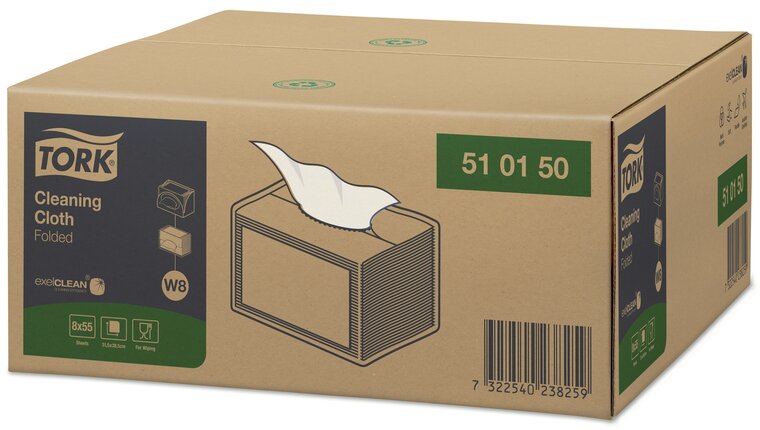 Tork Premium Werkdoek 510 55 vel Wit W8 , 8x55st, 440st/doos 