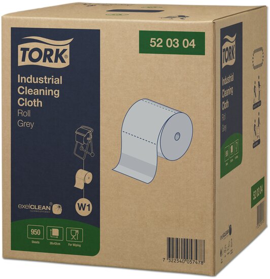 Tork Industrial Rol Reinigingsdoek 1-laags grijs, W1, per stuk 