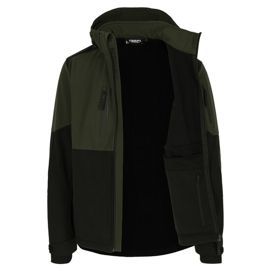 Herock Ragnar Softshell Jas Donker Kaki/Zwart