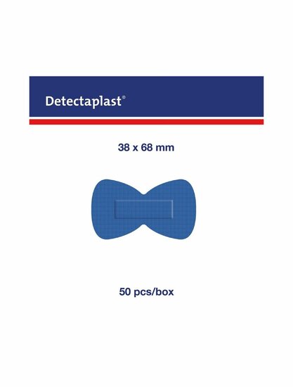 Detectaplast detect. vlinder textielpleister elastisch blauw 50 stuks