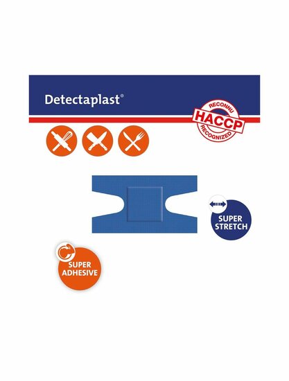 Detectaplast detect. kneuke textielpleister elastisch blauw 50 stuks